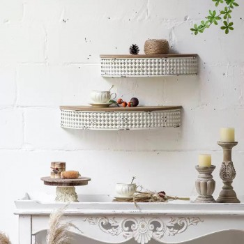 رف جداري بسطح خشب بطراز اوربي متوفر الحجمين 9245