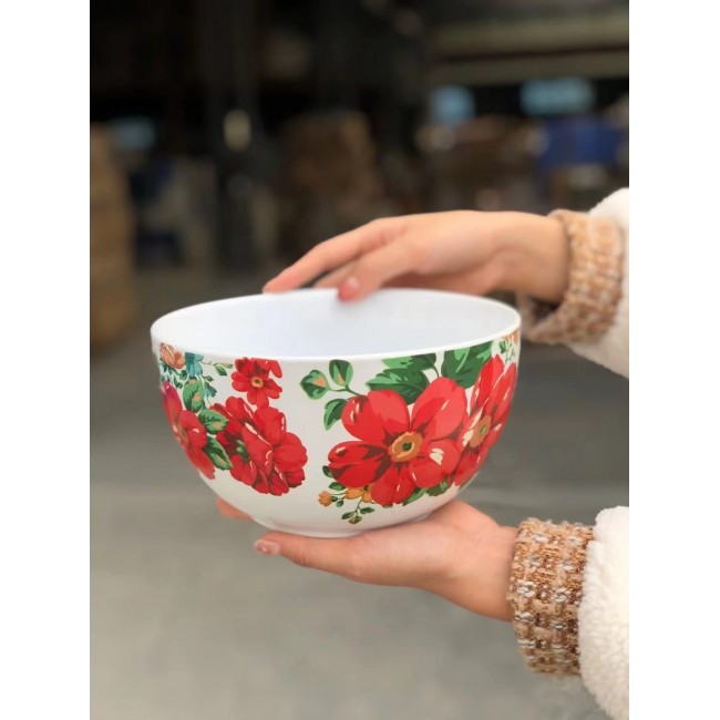 صحن مجوف بزخارف الورد مصنوع من السراميك صحن مجوف بزخارف الورد مصنوع من السراميك