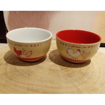 اناء مجوف من البرسلان برسمة الدجاجه- 6406