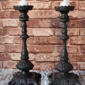 شمعدان معدني مشغول يدويا -5864