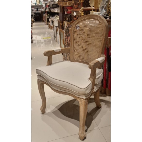 كرسي خشب طبيعي راتان رويال