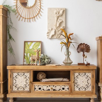 طاولة تلفزيون حفر يدوي