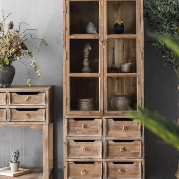 درج خشب طبيعي بتصميم ريفي