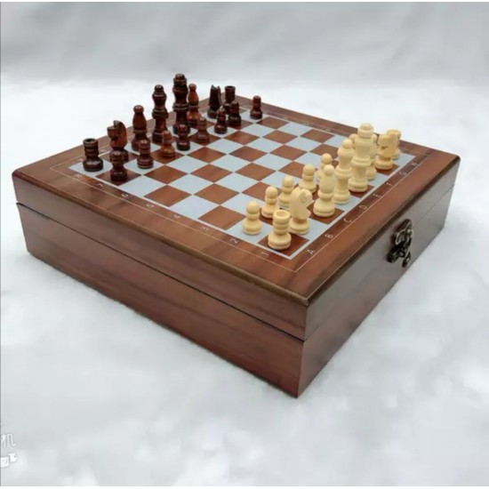 صندوق ترفيه شطرنج خشبي كلاسيك