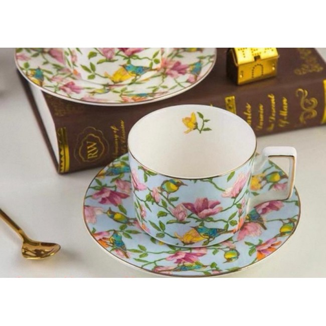 كوب وصحن سيراميك بزهور ريفيه L8534