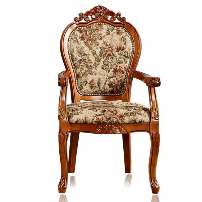 كرسي مفرد من خشب الطبيعي جوده قماش عاليه بتصميم أوربي كلاسيك 8024