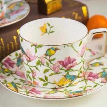 كوب وصحن سيراميك بستايل أوربي L8533