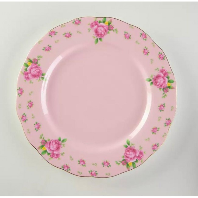 صحن تقديم حلويات سيراميك بنقوش الورد 8535