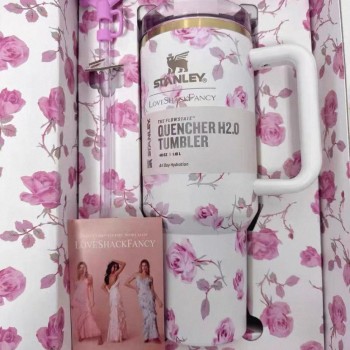 كوب حراري ستانلس ستيل بنقوش زهور 2-8561