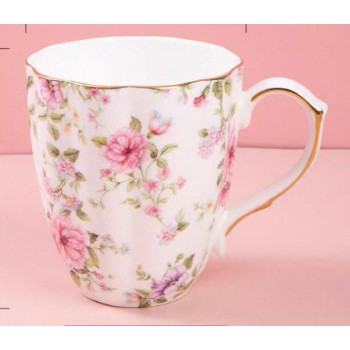 كوب شاي سيراميك بزخارف زهور جميله L8519 كوب شاي سيراميك بزخارف زهور جميله L8519