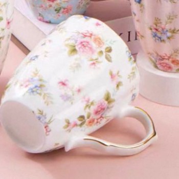 كوب سيراميك مورد أبيض 8520