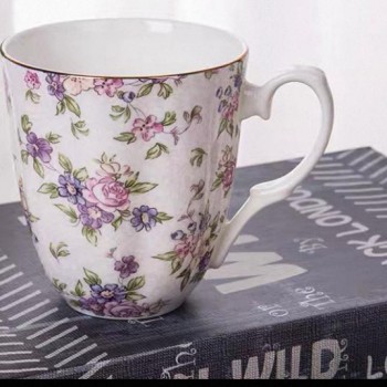 كوب سيراميك عالي الجوده نقوش الورد 8525