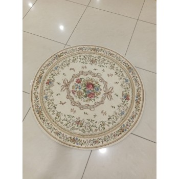 سجاد دائري فاخر بتصميم ريفي بطبقه غير قابله للانزلاق 6338