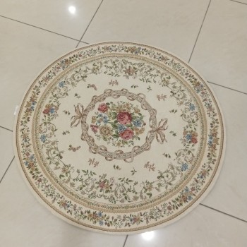 سجاد دائري فاخر بتصميم ريفي بطبقه غير قابله للانزلاق 6338