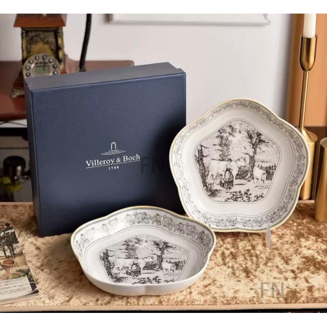 طقم صحن سيراميك فيلروي مع علبة هديه العدد 2 8222