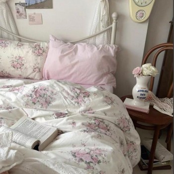 مفرش سرير قطن بتصميم اوربي فاخر نفرين L8599