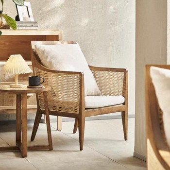 كرسي راتان مصنوع الخشب الطبيعي 7302