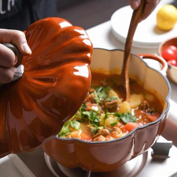 قدر طهي الطعام بشكل اليقطين بحجم الصغير 8580