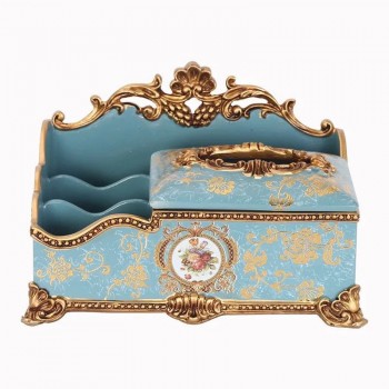 منظمة علبة مناديل سراميك  ومكياج بنمط اوربي فاخر L4077